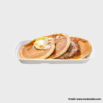 pancakes and sausage with syrup